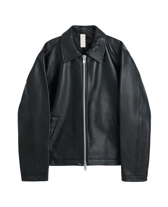 EXOTIX Black Leather Jacket for Men